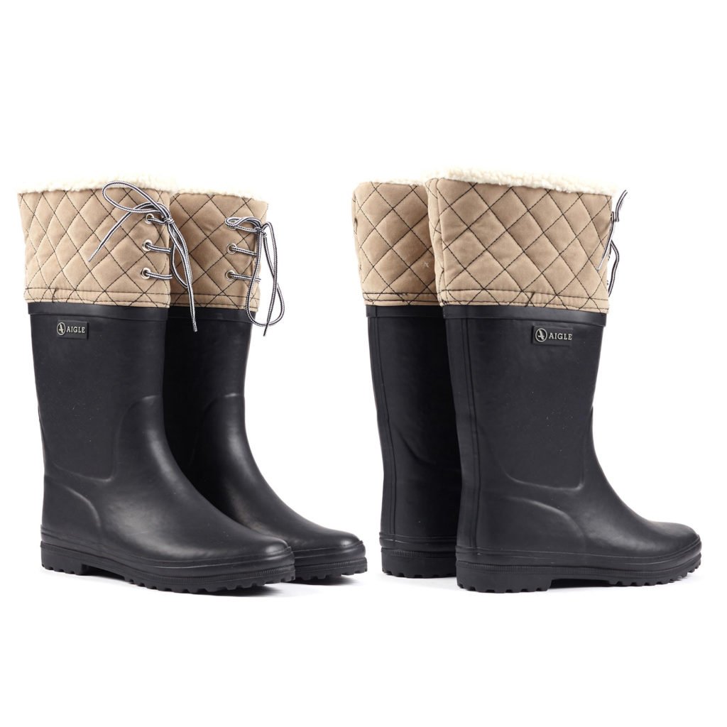 Botas Aigle Iconic Para Mujer - Color Azul, Caña Media, Goma Libre De Plástico