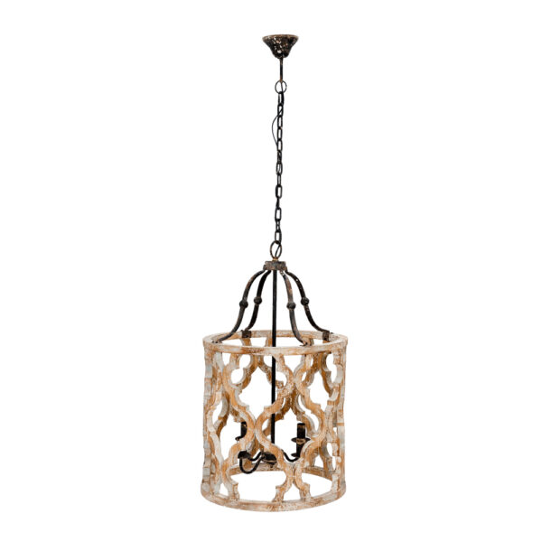 Lustre colgante: madera con fierro (48x85) CLAY
