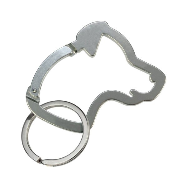 Llavero Mosquetón: Perro Plateado