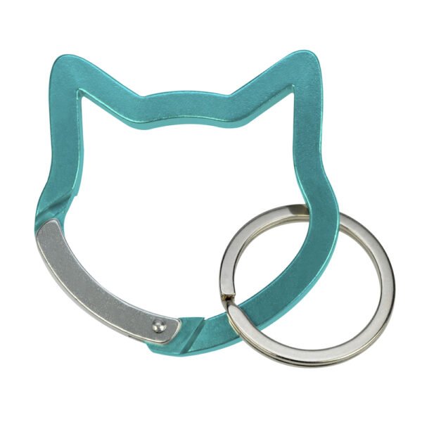 Llavero Mosquetón: Gato Turquesa