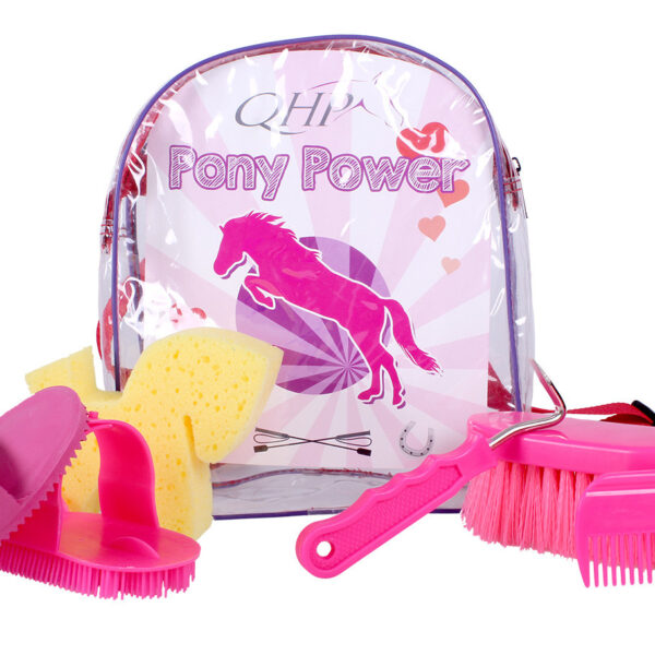 Mochila con set de limpieza rosado QHP