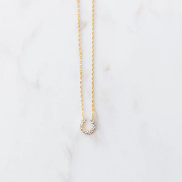 Collar herradura con brillos oro amarillo LOULOU
