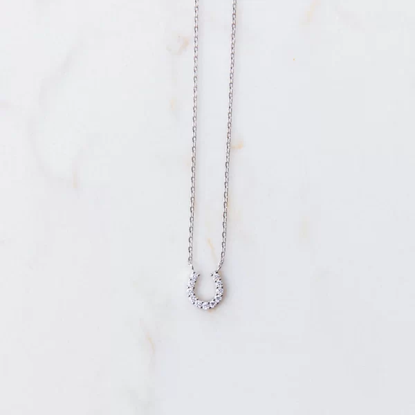 Collar herradura con brillos oro blanco LOULOU