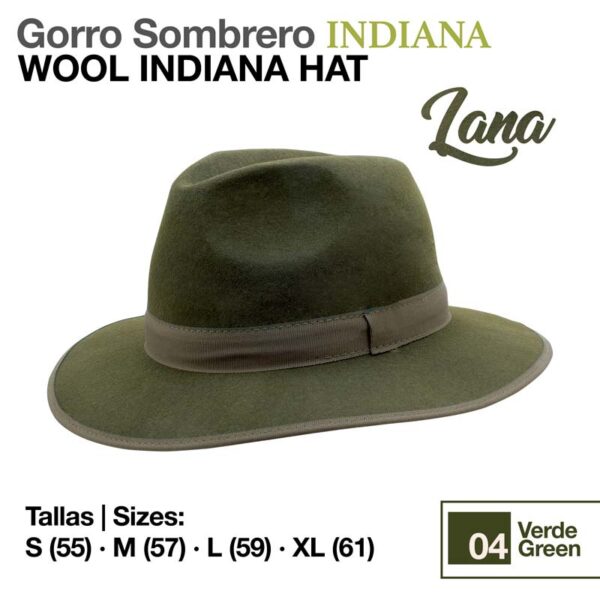 Sombrero indiana lana verde