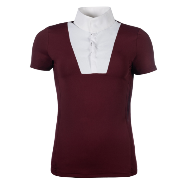 Polera de concurso virginia burdeo manga corta HKM