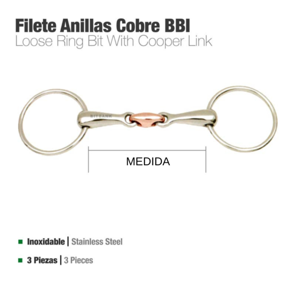 Bocado olica doble articulado cobre ZALDI