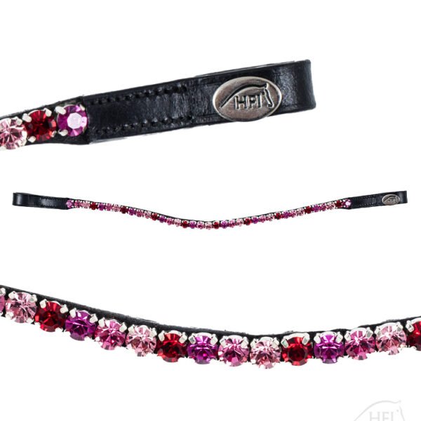 Frontalera strass café/rosada HFI