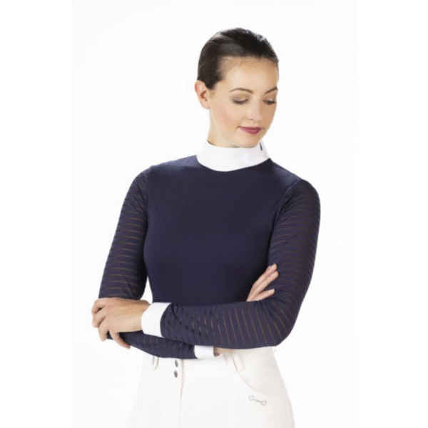 Polera monaco manga larga azul HKM