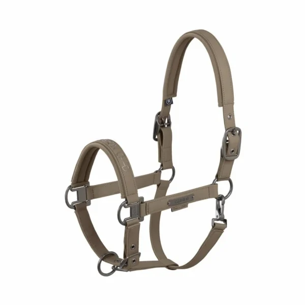 Jaquima faux leather doble pin smoky taupe full ESKADRON