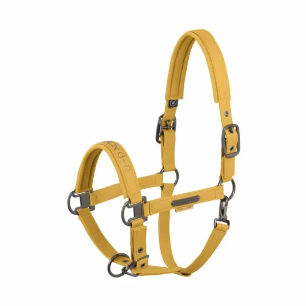 Jaquima faux leather doble pin yellow full ESKADRON