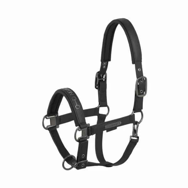 Jaquima faux leather doble pin negro full ESKADRON