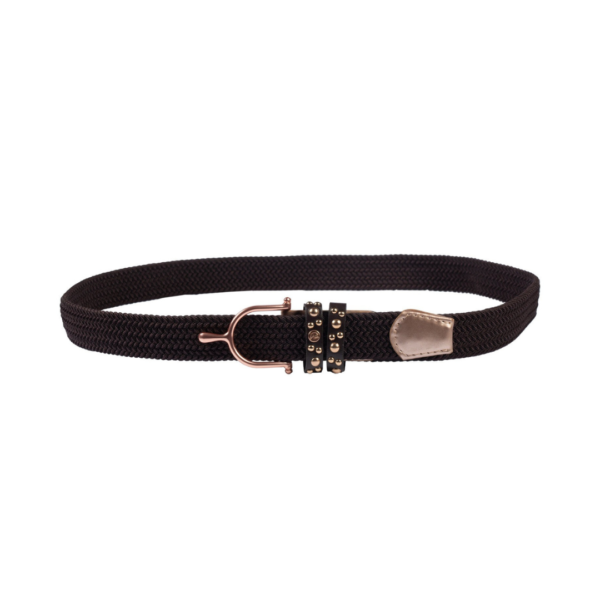 Cinturón elástico glamour café/rose gold HKM