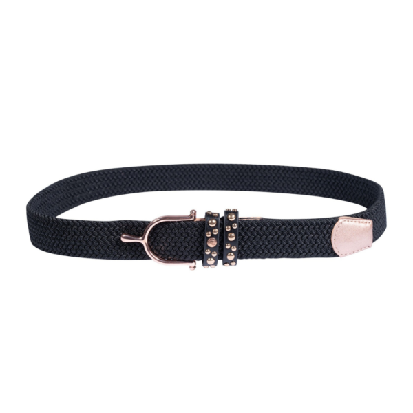 Cinturón elástico glamour negro/rosegold HKM
