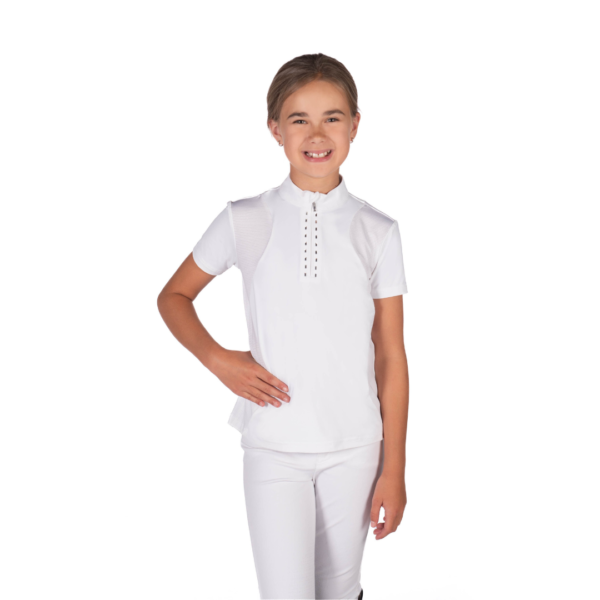 Polera de concurso glam kids blanca HKM