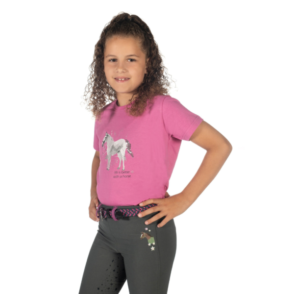 Polera sparkle rosa HKM
