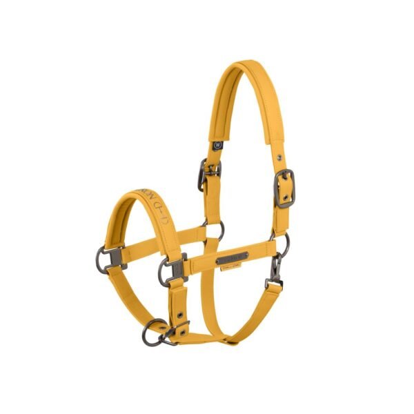 Jáquima faux leather double pin platinum golden yellow ESKADRON