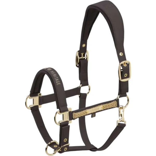 Jáquima faux leather double pin herritage negro trufa full ESKADRON